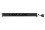 Power Strip 19" - 6 Ways - 1u  - With Led Power
