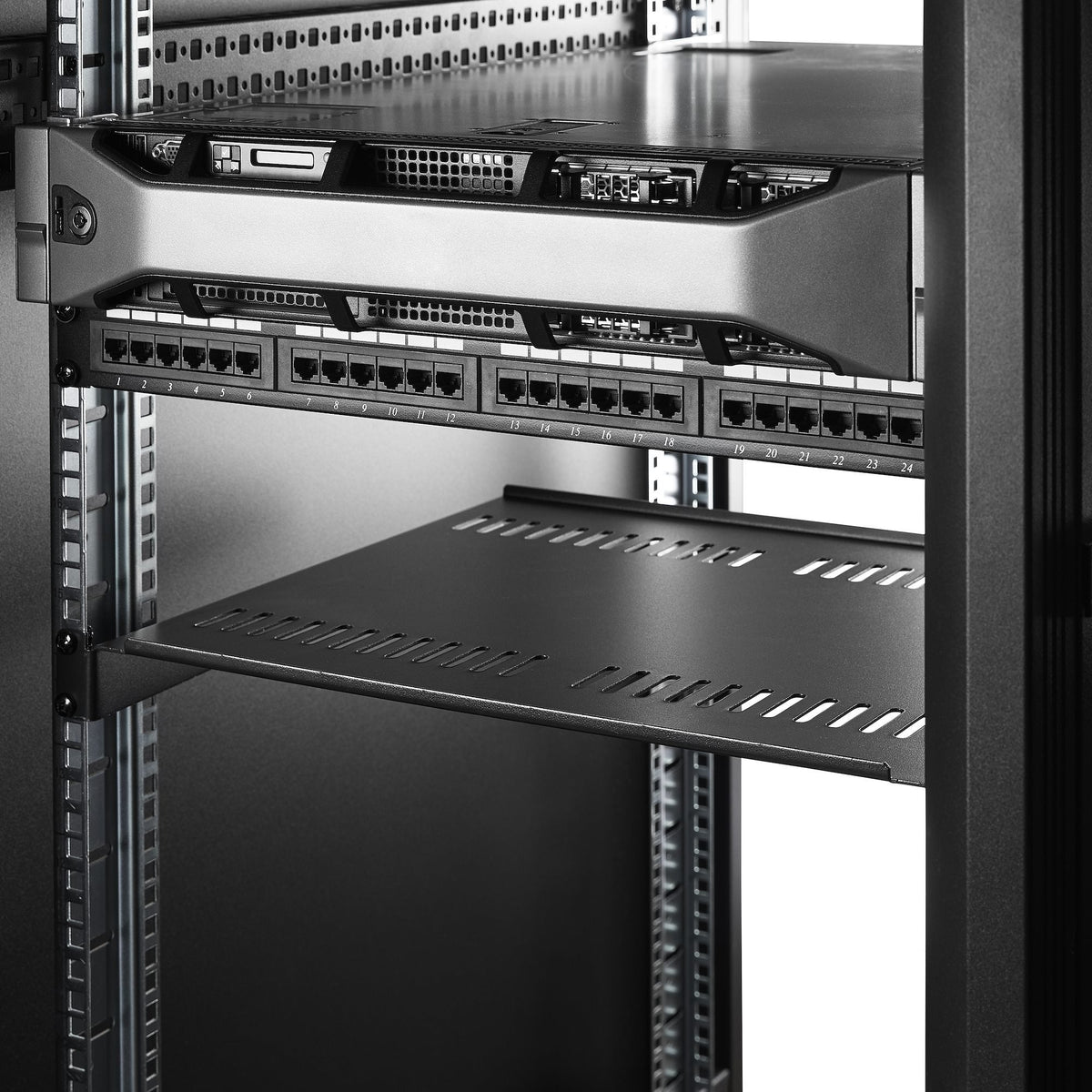 Startech Paquete De 2 - Bandejas 1u Ventiladas Para Rack De 19 Pulgadas - Capacidad 20kg - 40cm/16" De Profundidad