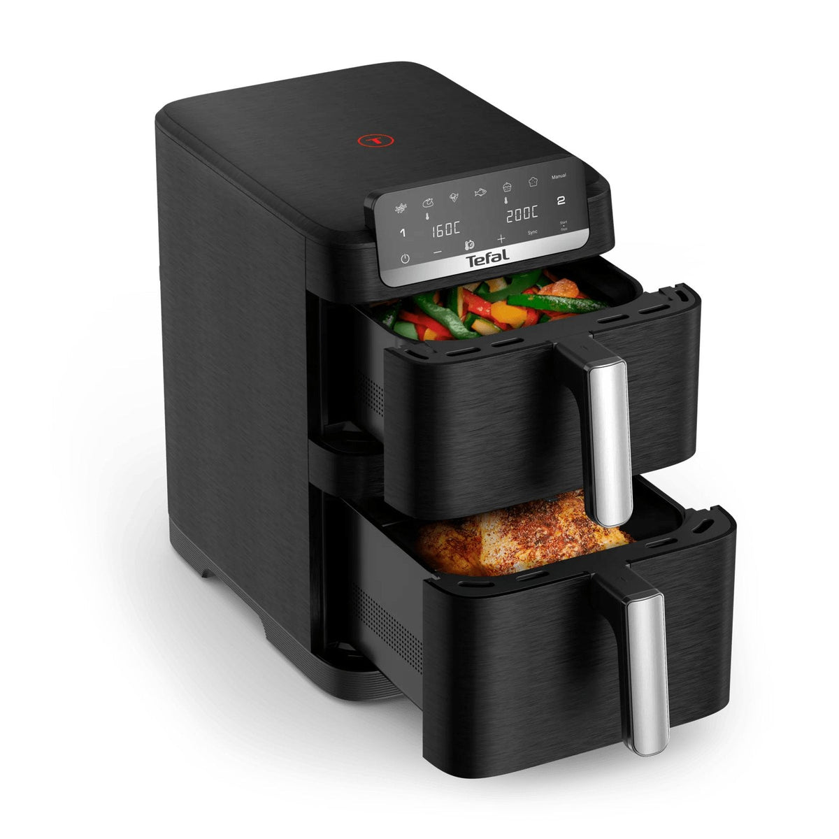 Tefal Ey7528e0 Easy Fry Crispy Stack Double Basket Airfryer, 10 L