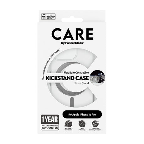 EAN 5715685003882 - PanzerGlass CARE™ by ® Case Transparent w. Silver Kickstand & MagSafe iPhone 16 Pro funda para teléfono m imagen 3