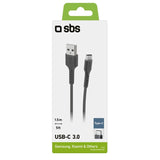Sbs Usb 3.0 Zu Usb-C Kabel 1,5m Schwarz