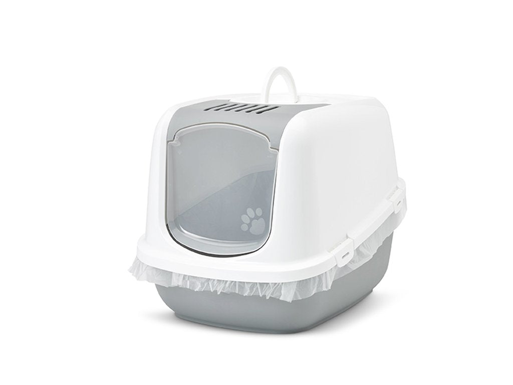 Savic Nestor Jumbo Blanco-Gris Arenero Cubierto Para Gatos 66,5x48,5x46,5 Cm  1 Ud.