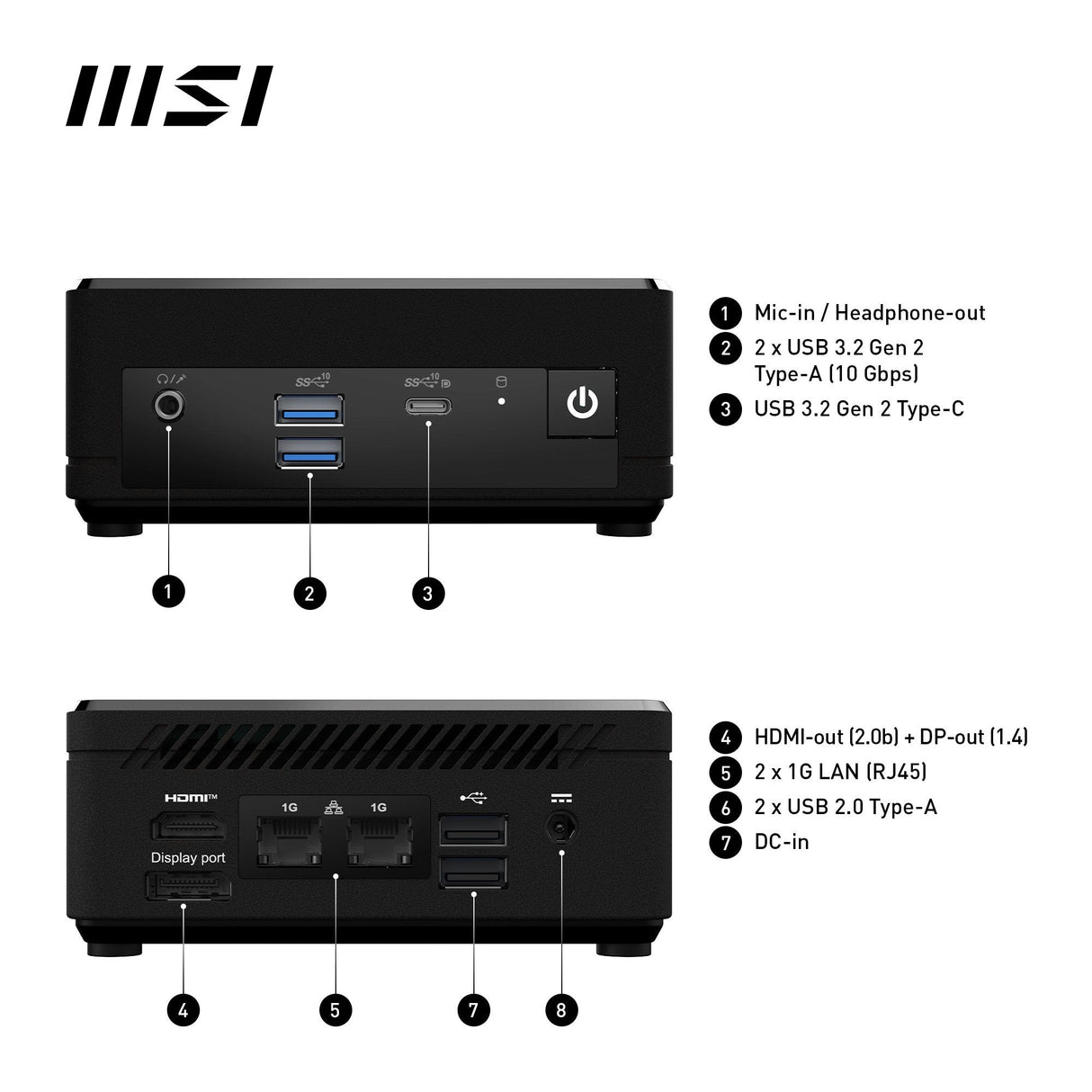 Msi Cubi N Adl-007de Intel N100 4gb 128gb Negro W11p