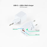Tooq Cargador De Pared Usb-C/Pd + Usb-A/Qc 20w - Blanco
