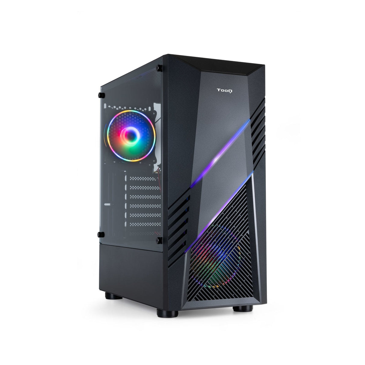 Tooq Biohazard Caja Semitorre Gaming Atx/Micro-Atx/Mini-Itx Rgb - Panel Lateral Cristal Templado - Tamaño Disco