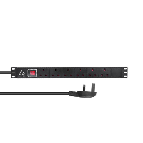 EAN 5715063053034 - Lanview LVR-3MUK-SW-UK6 unidad de distribución de energía (PDU) 6 salidas AC 1.4U Negro imagen 1