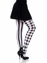 Leg Avenue - Medias Arlequin Negro/Blanco