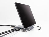 Delock 88199 Dockingstation Para Tablet Y Portatil 4k Con Soporte Integrado - Hdmi / Usb / Hub / Sd / Micro Sd / Pd 3.0 - Plegable