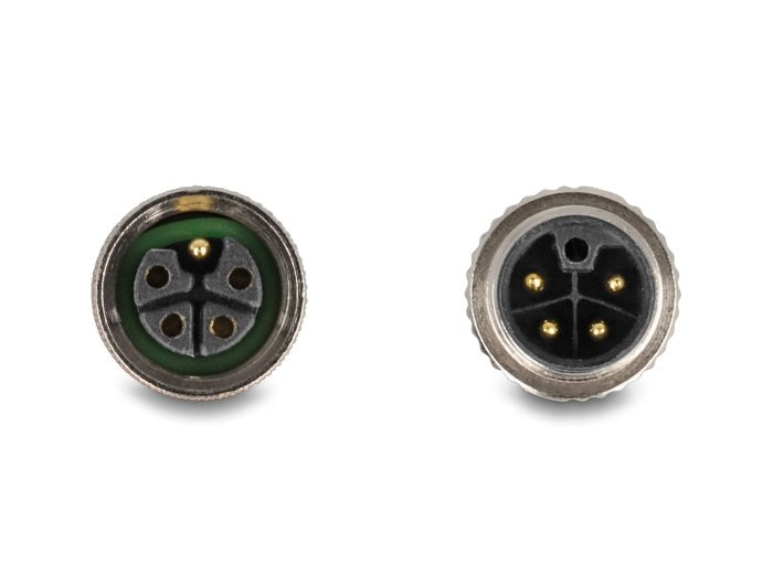 Delock M12 Cable L-Kodiert 5 Pin Stecker Rechts Gewinkelt Zu Buchse Gerade Pur Schleppkettentauglich 2 M Grau
