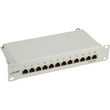 Patch Panel Inline 10" Cat.6 12 Puertos 1u Gris Claro Ral7035