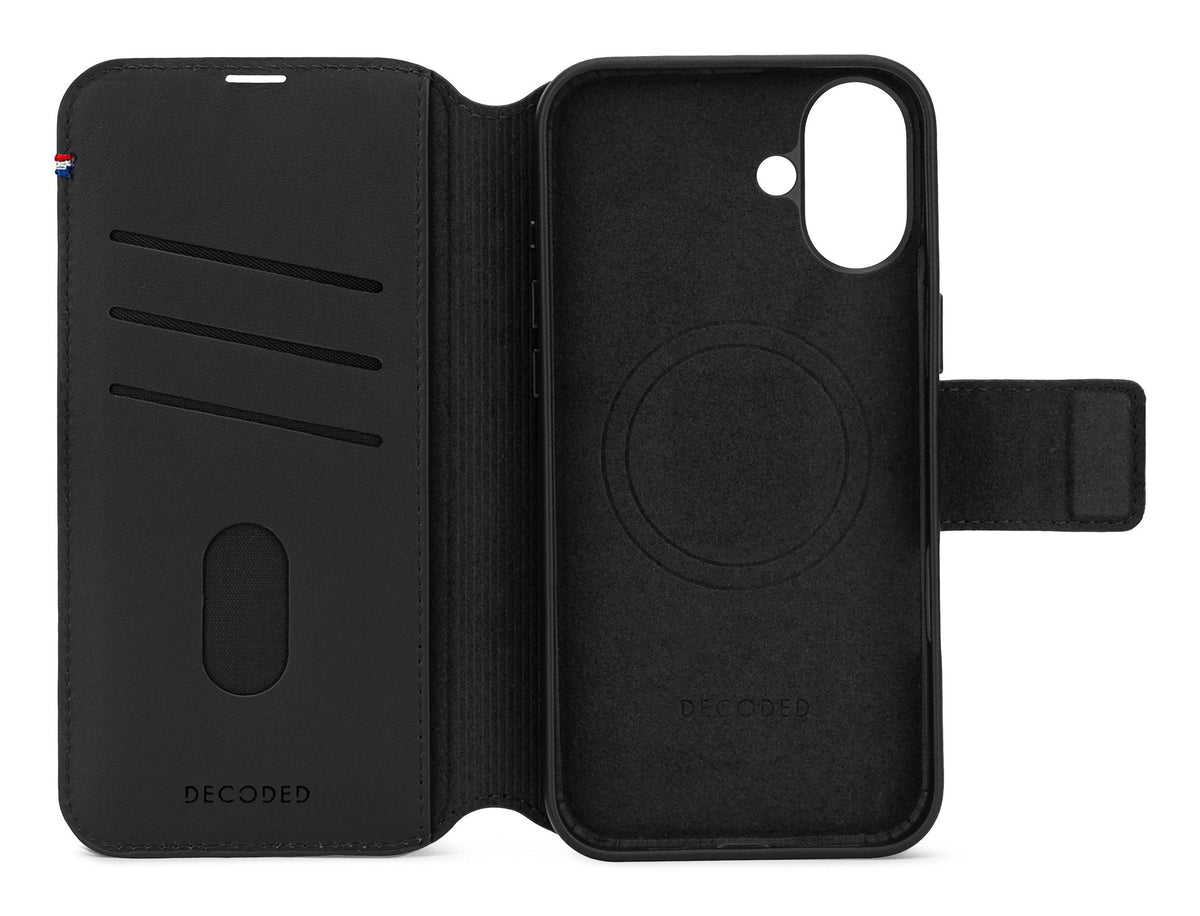 Decoded Leather Detachable Wallet Do Iphone 16 Magsafe Negro