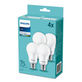 Pack 4 Bombillas Philips Led E27 75w 4000k
