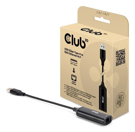 EAN 8719214473334 - CLUB3D CAC-1421 cambiador de género para cable USB Type-A RJ45 Negro imagen 2