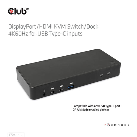 EAN 8719214472870 - CLUB3D CSV-1585 interruptor KVM Negro imagen 3