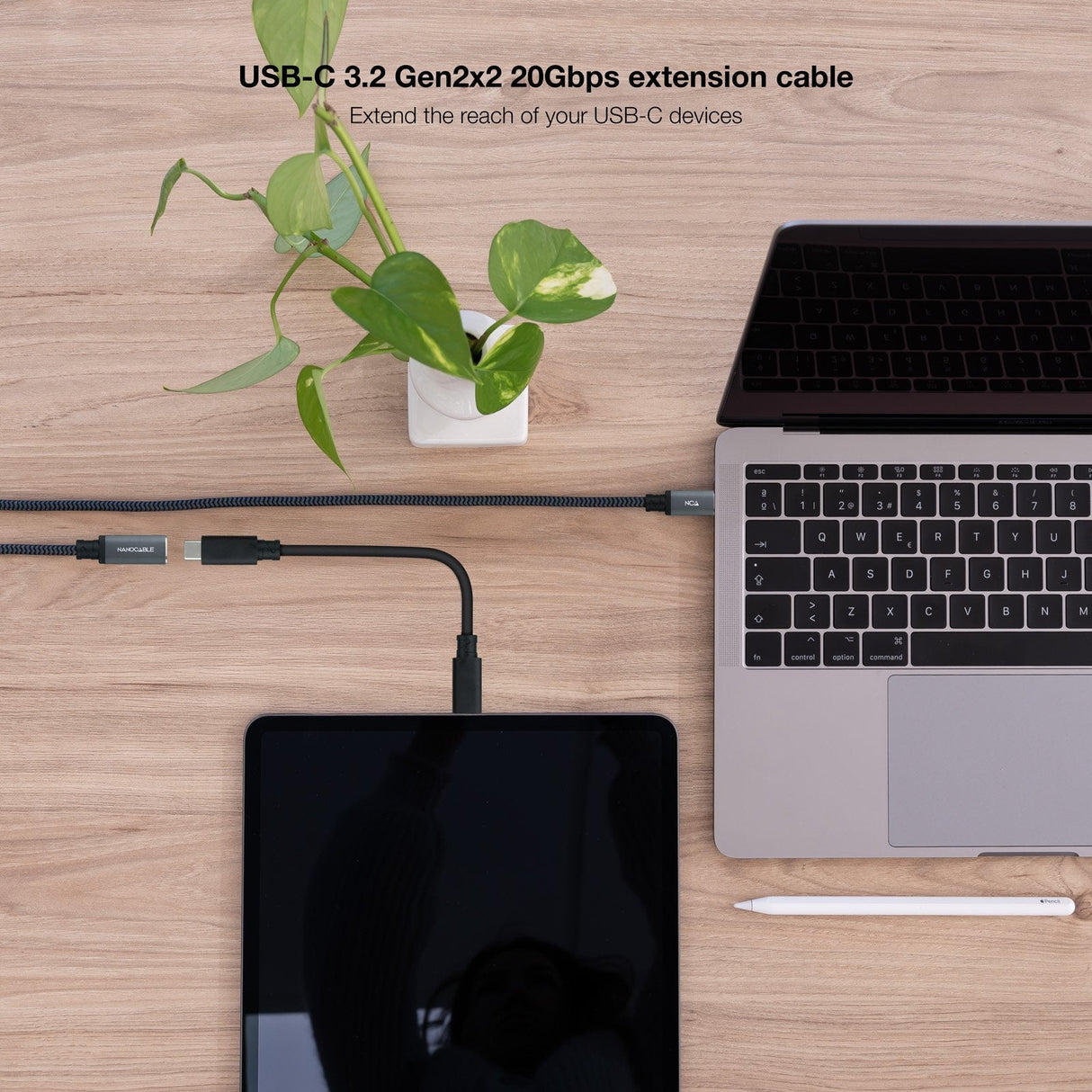 Cable Usb 3.2 Gen2x2 100w 4k/60hz Usb-C M/H 2 M