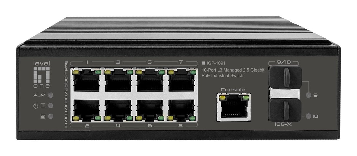 Levelone Indumr.Poe+Switch 8x2.5g Poe 2x1g 10g Sfp+Uplinks