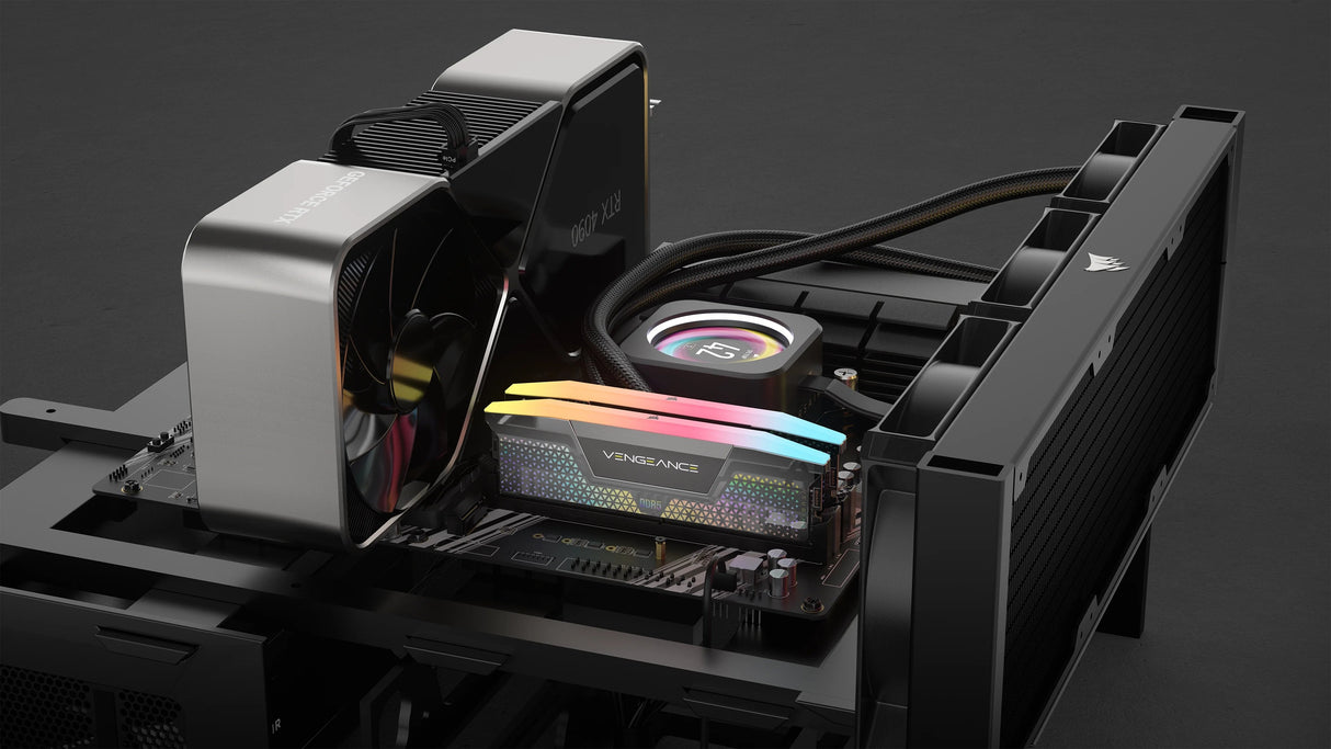 Memoria Corsair 48 Gb Ddr5-8400 2x 24 Gb Plateada, Cmhc48gx5m2x8400c40, Vengeance Rgb, Intel Xmp Cmhc48gx5m2x8400c40