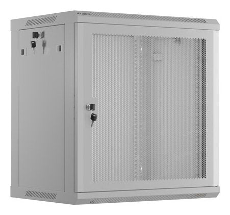 Lanberg Wall Mount Cabinet 19" 12u 600x450 Mesh Doora Grey Flat Pack