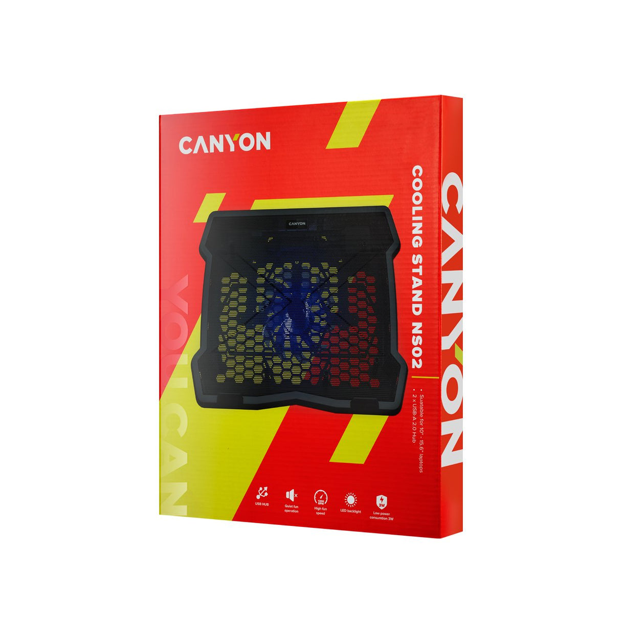 Canyon Soporte Refrigeracion Para Portatiles Hasta 15.6" Ns02 1ventilador 2usb Led Negro