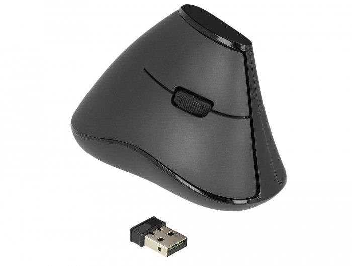 Delock Raton Ergonómico Vertical Óptico De 5 Botones Inalámbrico De 2,4 Ghz - Silencioso