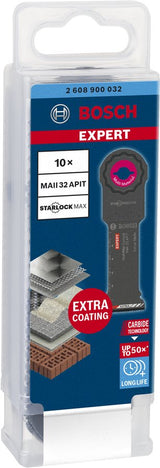 Hoja De Sierra De Inmersión Bosch Professional Expert Maii 32 Apit Multimax 10 Piezas, Carburo, Ancho 32 Mm 2608900032