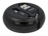 Delock Usb 2.0 Aufrollcable Typ-A Zu Lightning 8 Pin Weiss   Ros