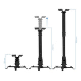 Tooq Soporte Universal De Techo Para Proyector - Inclinable Y Giratorio - Peso Max 20kg - Negro