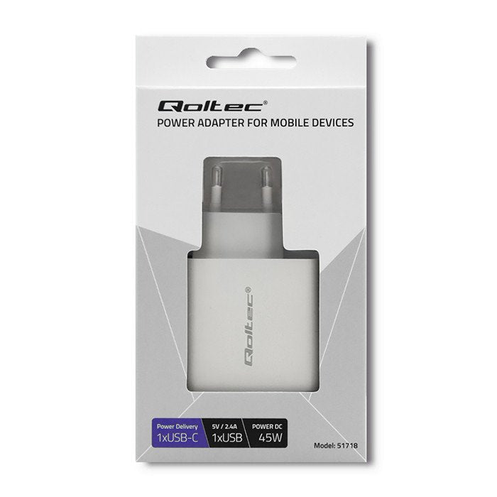 EAN 5901878517186 - Qoltec 51718 adaptador e inversor de corriente Interior 42 W Blanco imagen 2