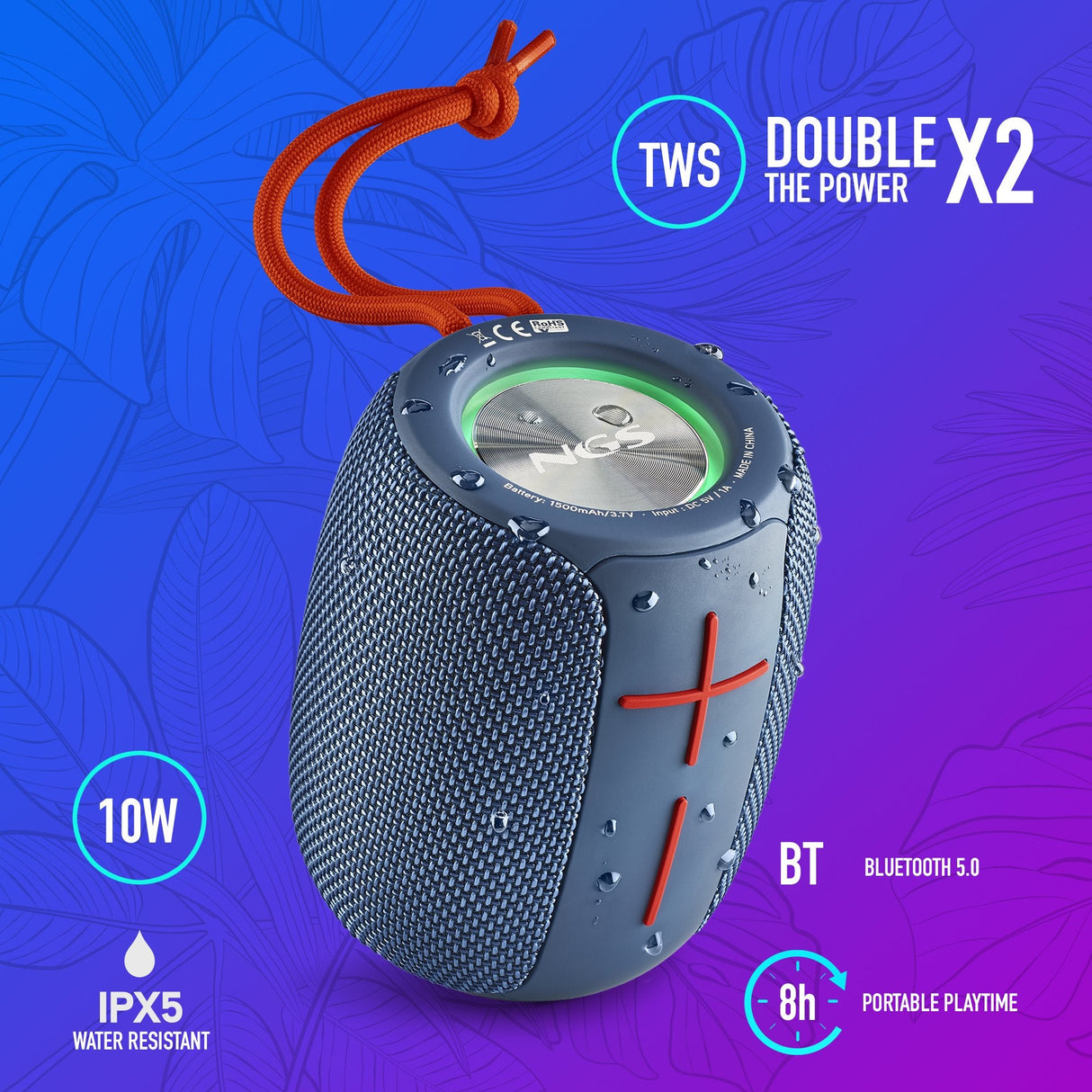 Altavoz Con Bluetooth Ngs Roller Nitro 1 10w 2.0 Azul