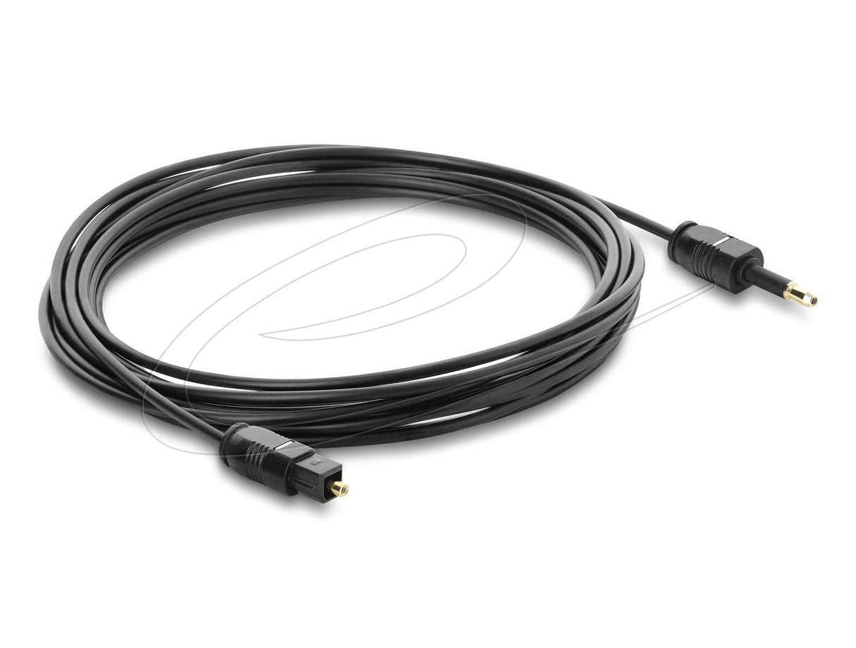 Delock Toslink Cable Mini Toslink 3,5 Mm Stecker Auf Toslink Stecker, Ø 2,2 Mm, 5 M, Schwarz