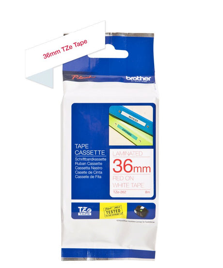 EAN 4977766685573 - Brother TZE-262 cinta para impresora de etiquetas Rojo sobre blanco imagen 3