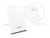 Adata 1tb Portable Hard Drive (White) Hv620s Usb 3.1, Color Box