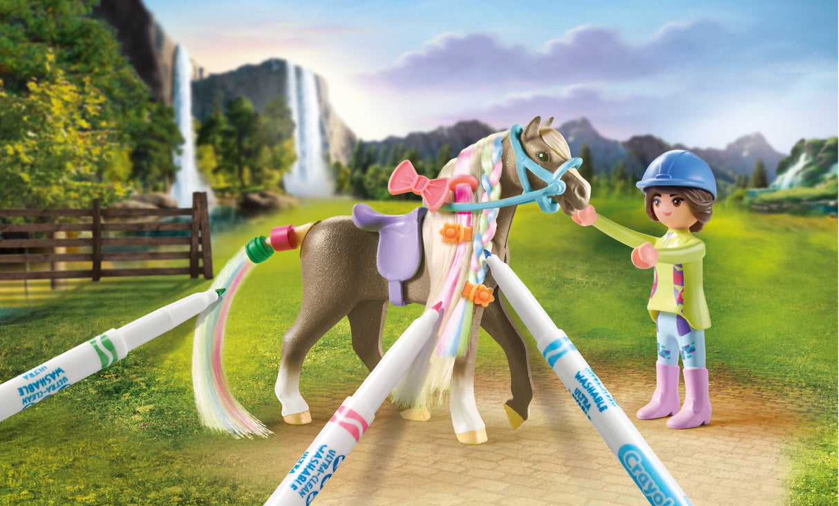 Playmobil 71640 Caballos De Cascada Set Creativo Con Caballo Y Bolígrafos, Juguete De Construcción 71640