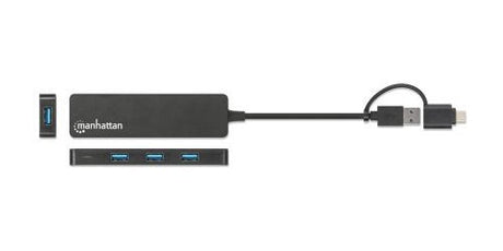EAN 0766623180863 - Manhattan 180863 hub de interfaz USB 3.2 Gen 1 (3.1 Gen 1) Type-A + Type-C 5000 Mbit/s Negro imagen 2