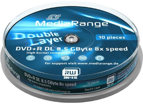 Mediarange Mr466 Dvd En Blanco 8,5 Gb Dvd+R Dl 10 Pieza(S)