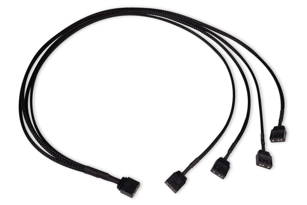Alphacool Y-Cable Divisor Argb De 3 Pines A 4x 3 Pines, 60 Cm Negro, Conector Incluido 18712