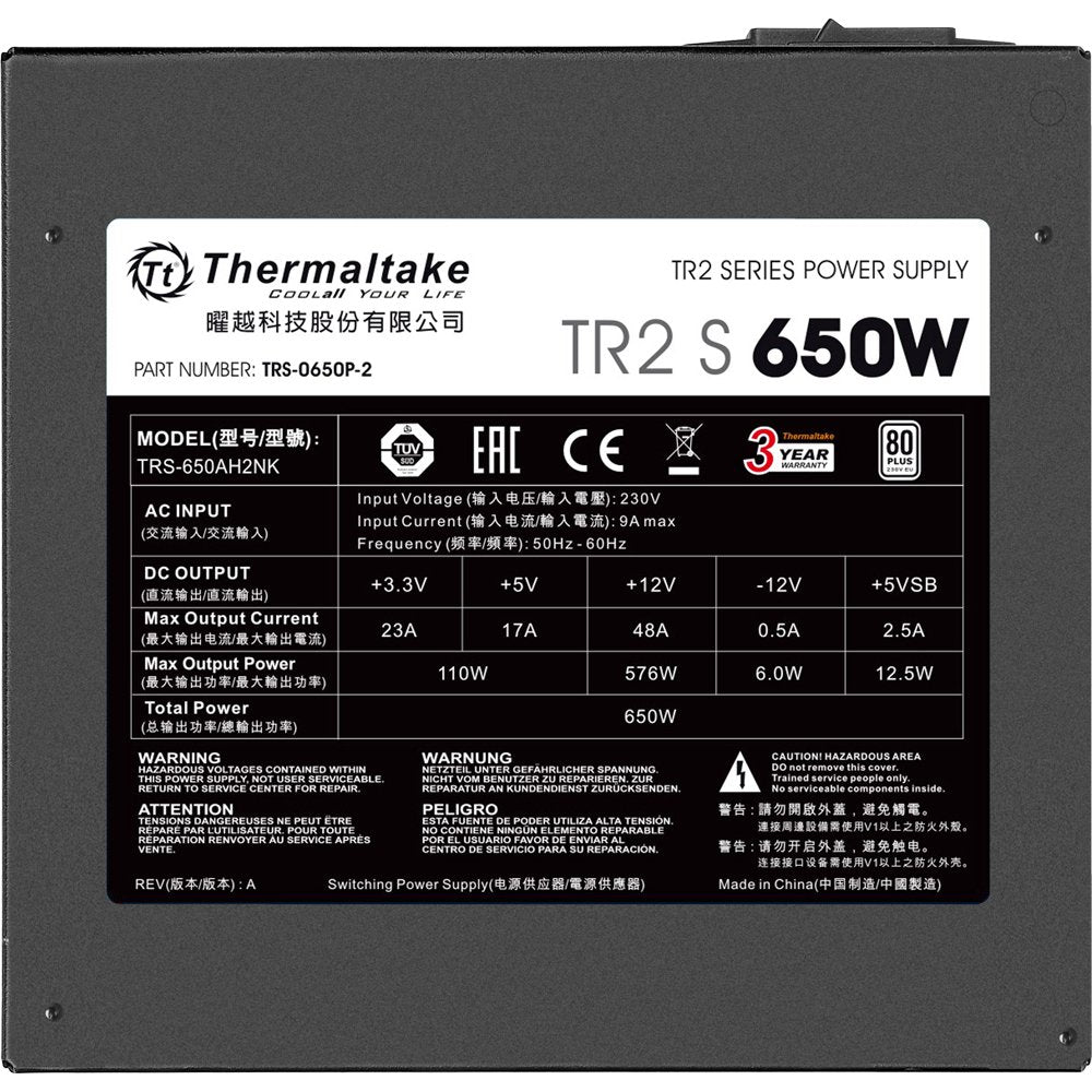 Netzteil Thermaltake Tr2 S 650w Atx 80+ Negro Retail