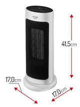 Adler Ad 7738 Tower Fan Ceramic Heater With Timer, Led, 2 Heating Powers: 1400w-2000w, White Black