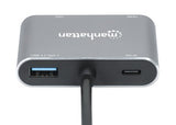 Manhattan Docking Station De Usb-C A Hdmi Y Vga, 4 En 1, Con Suministro De Energía