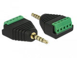 Delock Conector Adaptador Estéreo Macho 3,5 Mm Al Bloque De Terminales De 5 Pines