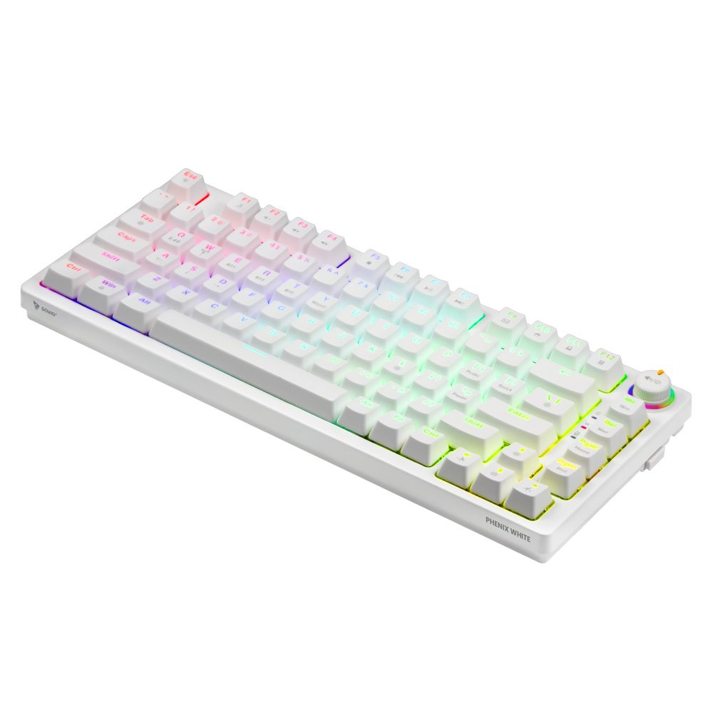 Klawiatura Mechaniczna Bezprzewodowa Phenix White Gateron Yellow, Abs