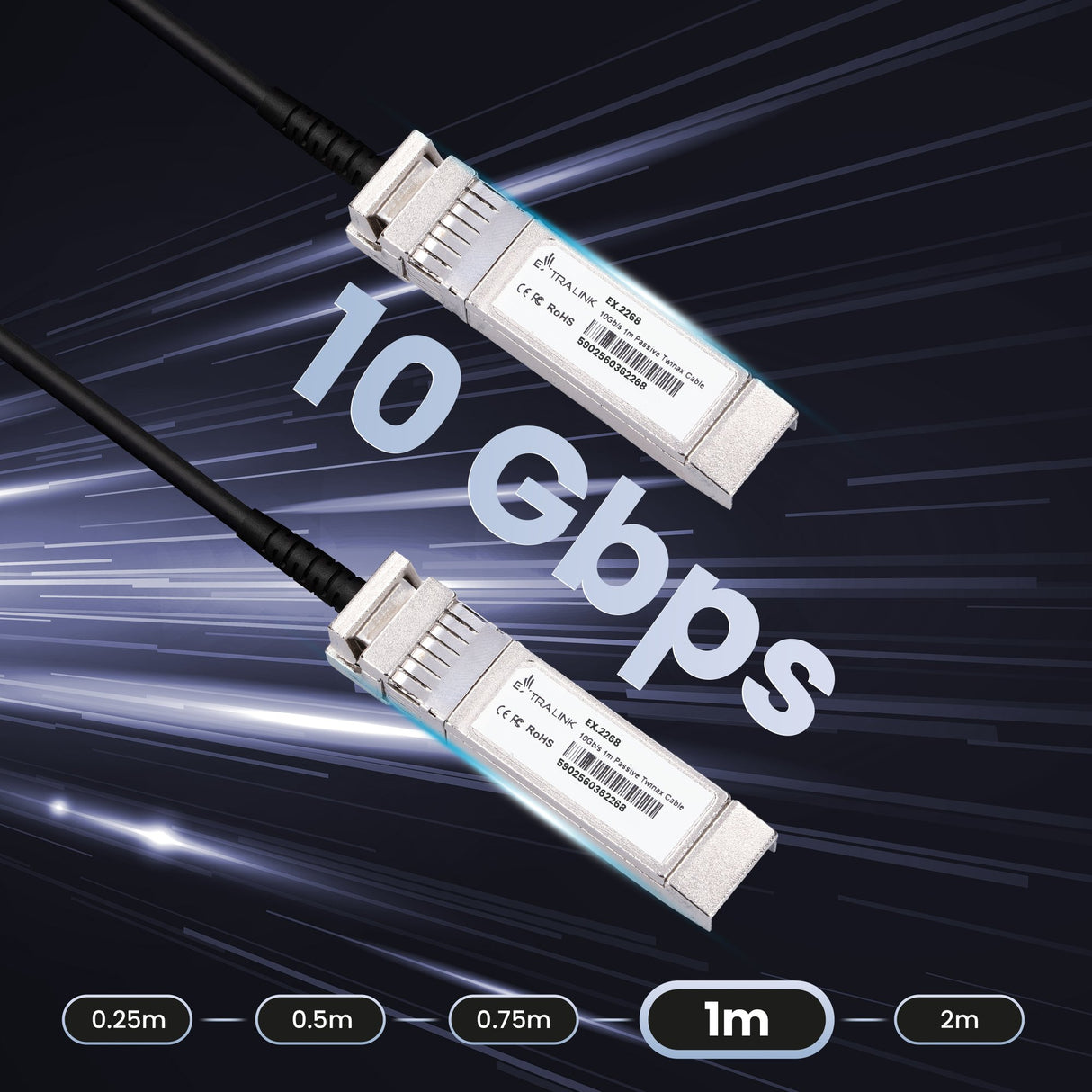 EAN 5902560362268 - Extralink EX.2268 Cable de fibra óptica e InfiniBand SFP+ Negro imagen 11