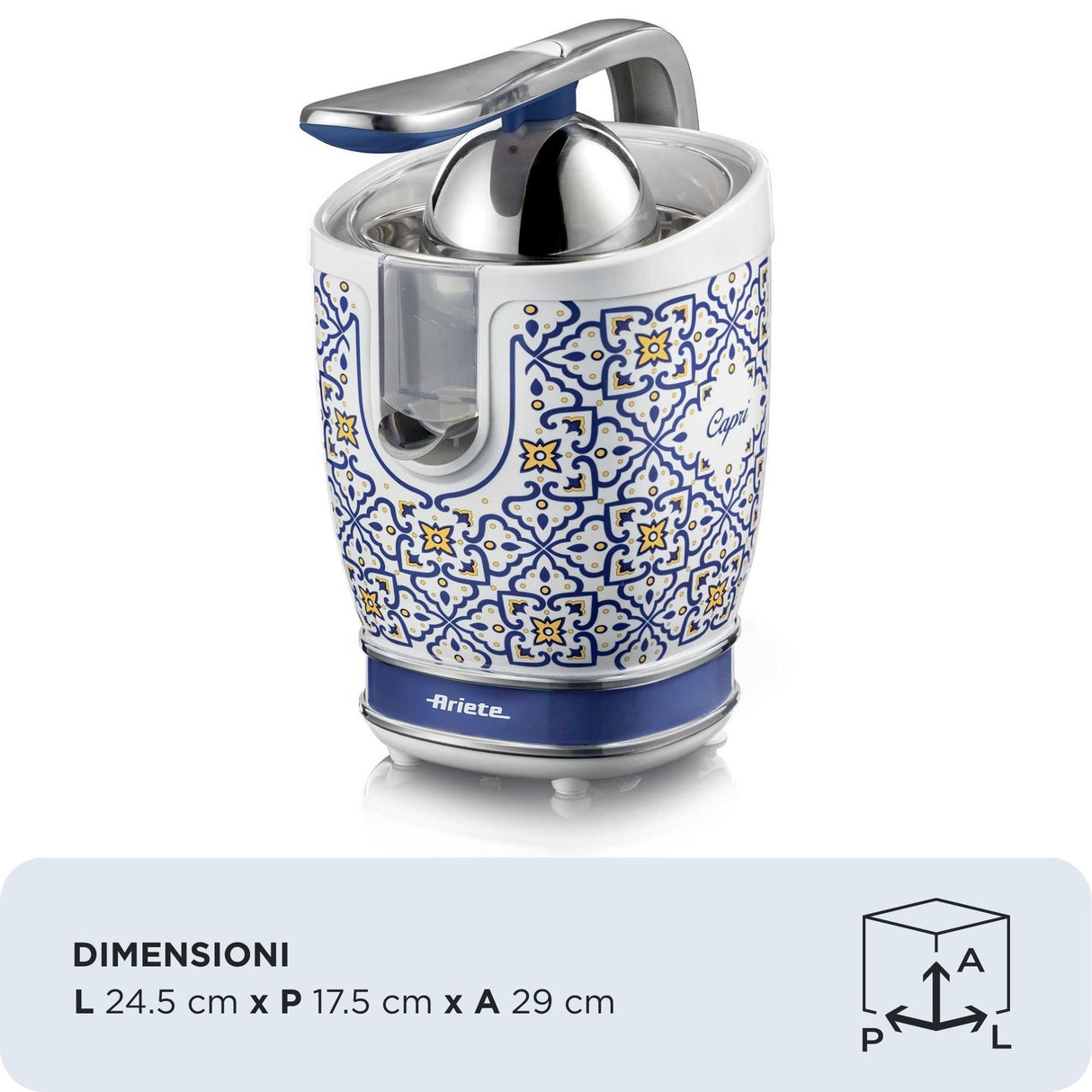 EAN 8003705122932 - Ariete 0413/0C prensa de cítricos eléctricos 0,6 L 85 W Blanco, Azul claro imagen 6