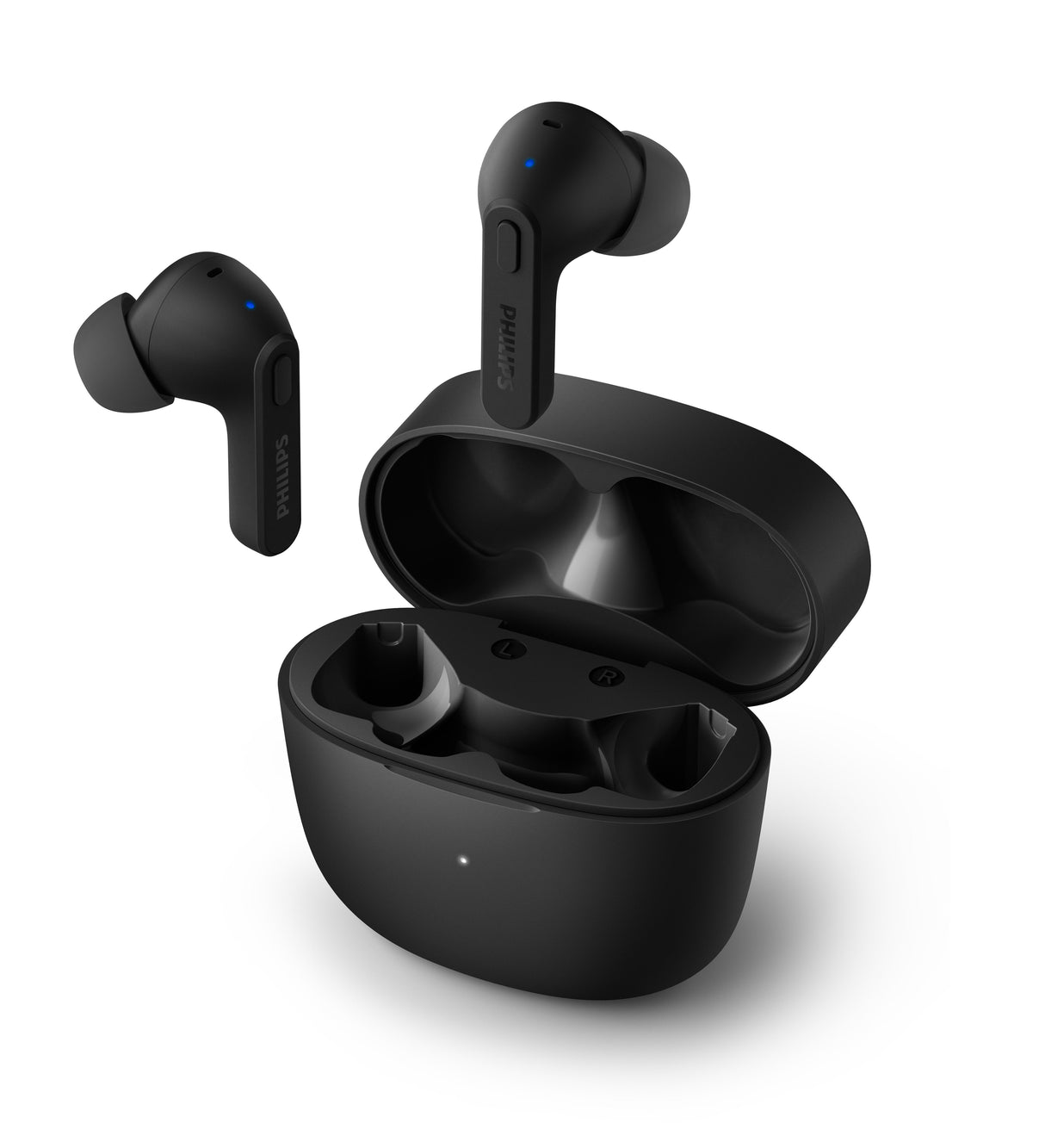 Auriculares Bluetooth Philips Tat2206 Con Estuche De Carga Autonomía 6h Negros