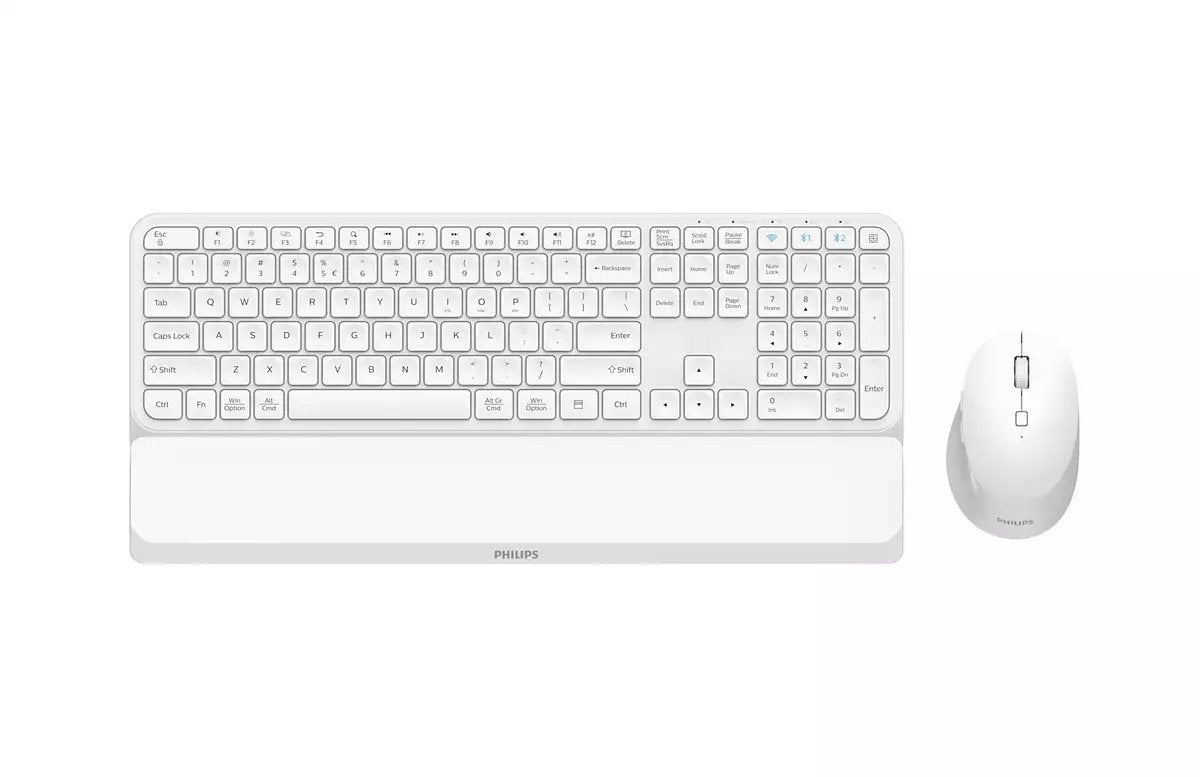 EAN 8712581780524 - Philips 6000 series SPT6607W/16 teclado Ratón incluido Universal RF Wireless + Bluetooth QWERTY Inglés Bl imagen 2