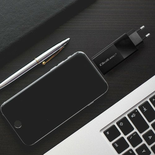 Qoltec 52382 Gan Power Pro Charger 1xusb Tipo C 1xusb A 100w 5-20v 1.5-5a Pd Black