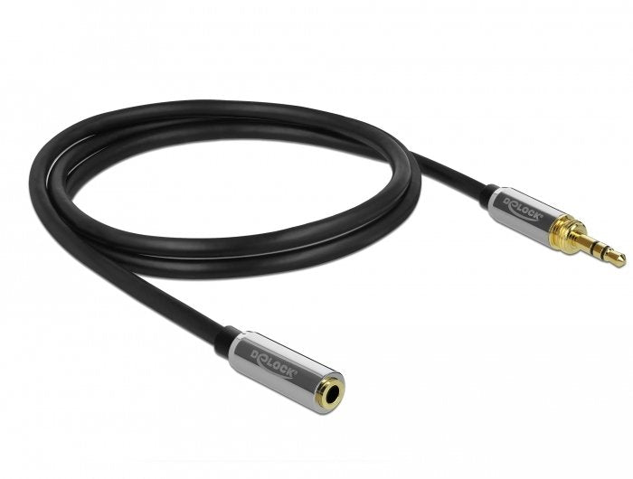 Delock 85783 Cable De Audio 5 M 3,5mm Negro, Gris, Cable Alargador Negro, 3,5mm, Macho, 3,5mm, Hembra, 5 M, Negro, Gris