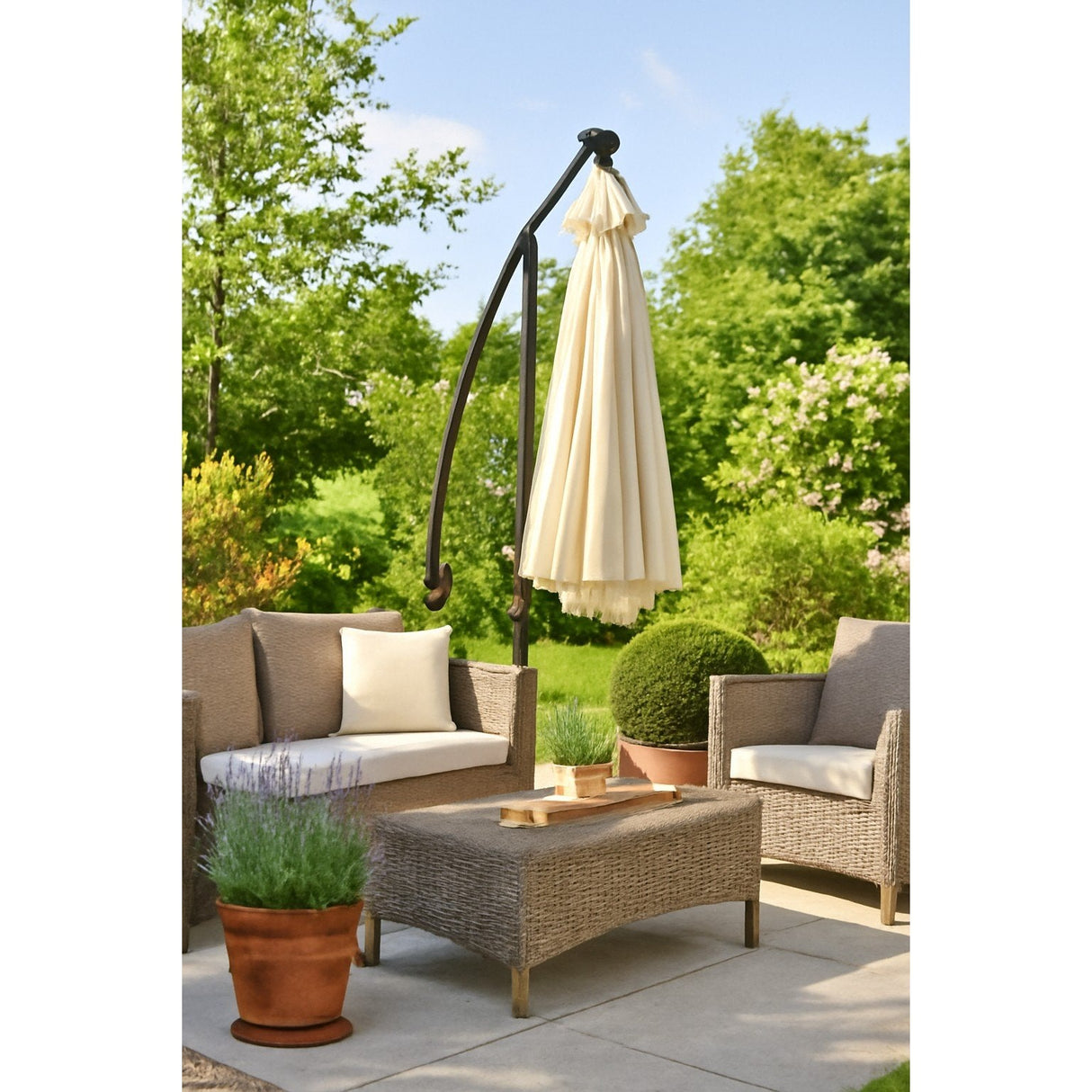 Black Forest Parasol Ogrodowy Z Boczkami Na Wysiegniku 3m Duzy Bezowy L-0713n
