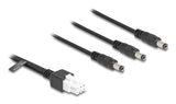 Delock Cable Mini-Fit 4,2 Mm 6 Pin Stecker Zu 3 X Dc 5,5 X 2,5 Mm Stecker Schwarz