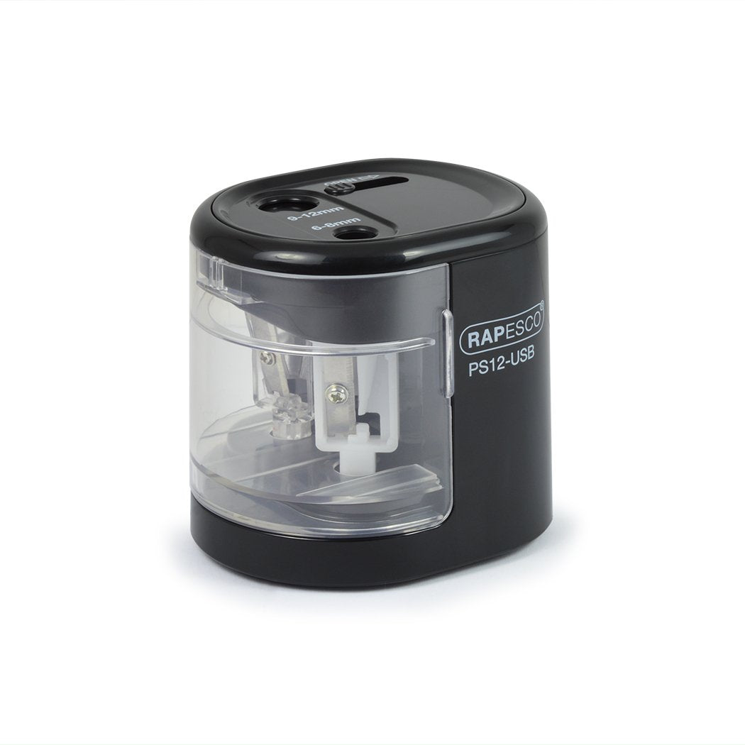 Rapesco® Elektrischer Anspitzer Negro Transparente